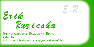 erik ruzicska business card